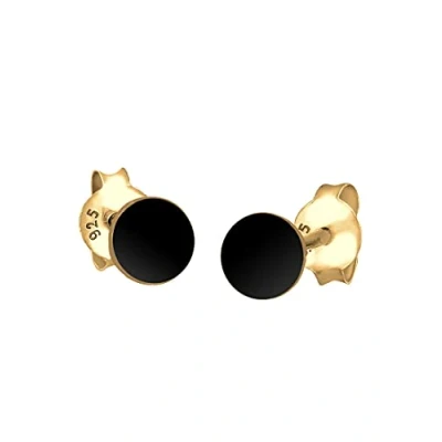 Image of Elli Earrings Ladies Circle Basic Geo Trend in 925 Sterling Silver Gold Plated