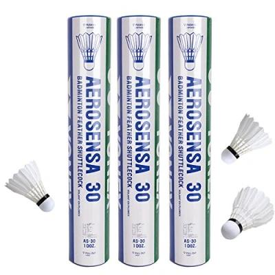 Image of Yonex Aerosensa 30 Badminton Feather Shuttle Cocks (3 Packs 36 Shuttles)