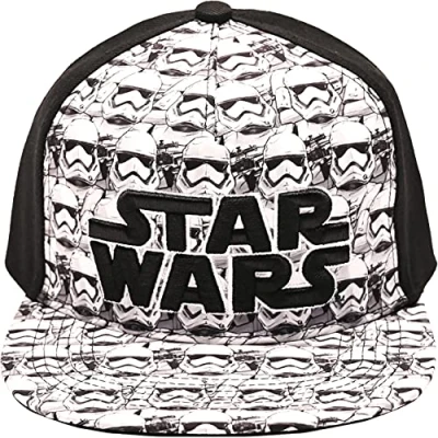 Image of Star Wars Men&#039;s Stormtrooper Baseball Cap, Adjustable, Flat Bill Black