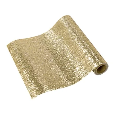Image of Talking Tables Gold Table Runner with Glitter effect 1.8m Chic and Stylish Party Decorations for Weddings, Birthday, Christmas, Hen Celebrations