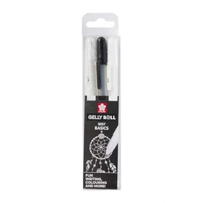 Image of Sakura Gelly Roll Clear White Black, Set of 3 Pens