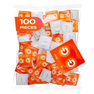 Image of ON Stimulating Condoms I 54mm Wide Pack of 100 Premium Textured Thin Wall Thickness 0.07mm Vegan for Men