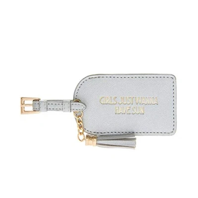 Image of Lesser &amp; Pavey Shine Bright Silver Luggage Tag Girls Just Wanna Have Sun