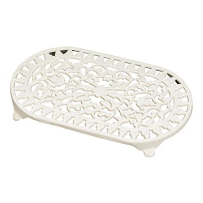 Image of Victor Traditional Oval Trivet, Champagne, Cast Iron, 34.5x20.5x3 cm