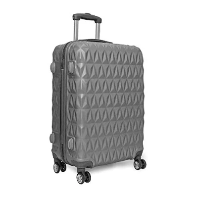 Image of Suitcase Trolley Carry On Hand Cabin Luggage Hard Shell Travel Bag Lightweight Durable 4 Spinner Wheels (Silver)