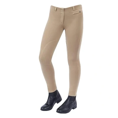 Image of Dublin Supa Fit Pull On Knee Patch Jodhpurs Childs (Beige, 10/24&quot;)