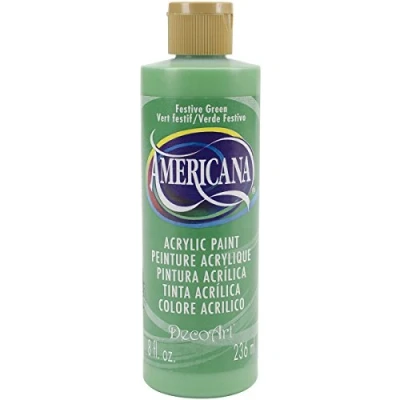 Image of DecoArt Americana Acrylic Paint 8oz Festive Green, Other, Multicoloured, 5.08 x 4.82 16.25 cm