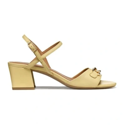 Image of Geox Women&#039;s D New Eraklia 50 Heeled Sandal, Lt Yellow, 6 UK