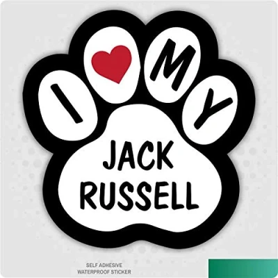 Image of Landing Designs I Love My Jack Russell Dog Vinyl Car Van Decal Sticker Pet Lover