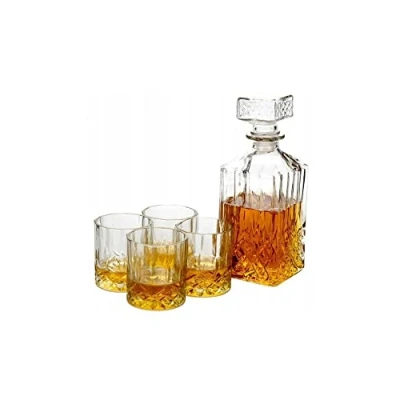 Image of HomePlaceEU Whisky and Wine Decanter Set 900 ml with 4 Glasses 230 in Gift Box