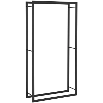 Image of vidaXL Firewood Rack Matt Black 80x28x154 cm Steel