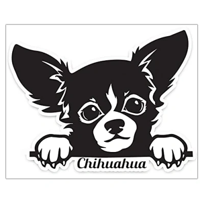 Image of Biomar Labs® 1 x Vinyl Self Adhesive Decal Dog Pet Puppy Chihuahua Sticker Car Bike Window Helmet Motorcycle Laptop iPad B 97