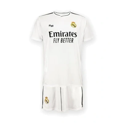 Image of Real Madrid Home Kit Jersey and Shorts, Season 24/25, White, 6 Years, Replica Shirt with Official License
