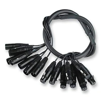 Image of Pro Signal PSG01233 8 Way XLR Male to Female Loom, 6m
