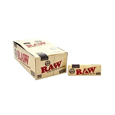 Image of Raw Single Wide Rolling Papers 70 mm 50 Sheets (Each Box Contains Sheets)