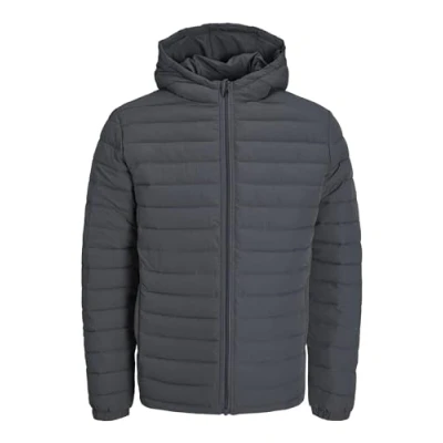 Image of JACK &amp; JONES Men&#039;s Jjerecycle Raw Puffer Hood Noos Jacket, Asphalt, S