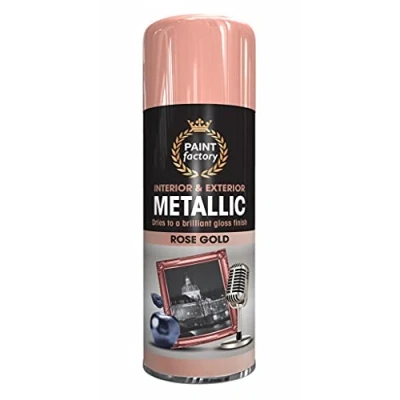 Image of AlezyB 6 x Metallic Rose Gold Spray Paint 400ml Multi Purpose Aerosol Use for Metal and Wooden Furniture, Ornaments, Decorative Items Much More Interior &amp; Exterior
