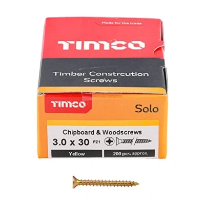 Image of TIMCO Solo Chipboard &amp; Woodscrews Gold 3.0 x 30 Box of 200