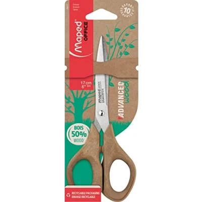 Image of Maped Advanced Wood Scissors, 17 cm, Symmetrical, Brown