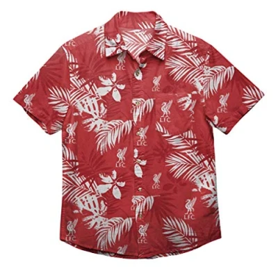 Image of FOCO Official Liverpool FC Men&#039;s Football Tropical Beach Short Sleeve Shirt XXL