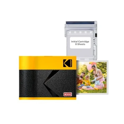 Image of KODAK Mini 3 ERA 4PASS Portable Photo Printer (3x3 inches), Initial 8 Sheets, Yellow