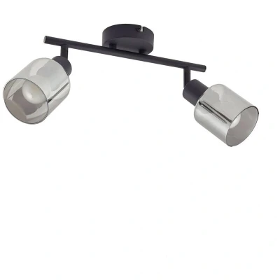 Image of Lindby ceiling light Netty, 4 bulb, grey, glass