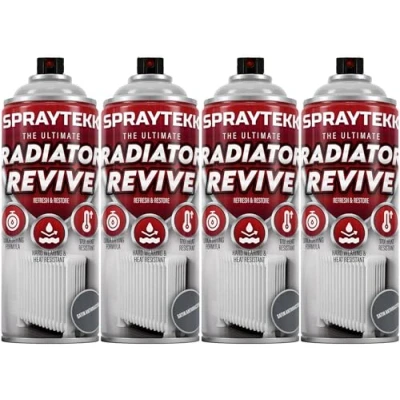 Image of SPRAYTEKK Radiator Spray Paint Heat Resistant up to 170C All in One Primer, Undercoat &amp; Topcoat Fast Drying, Anti Rust For Radiators, Pipes, Boilers Hot Water Tanks (Satin Anthracite, 4)