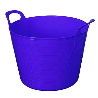 Image of Large 42L Flexi Tub Bucket Storage/Flexi With Handles for Home and Garden (Purple)