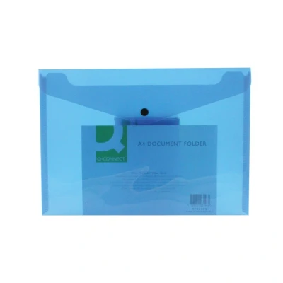 Image of Q Connect Polypropylene Document Folder A4 Blue Pk 12 KF03596