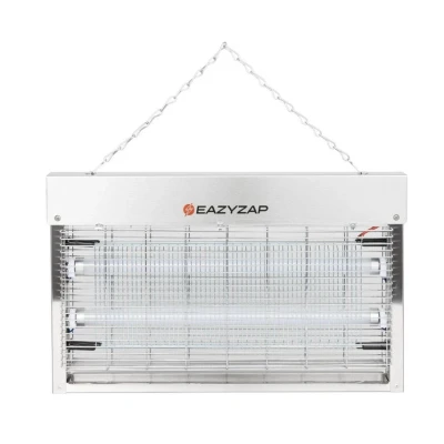 Image of Eazyzap FP984 Energy Efficient LED Fly and Insect Pest Killer 100m² Coverage Durable Rust Resistant Stainless Steel Eco Bulbs: 2 x 7 Watt Spare Bulb AJ637
