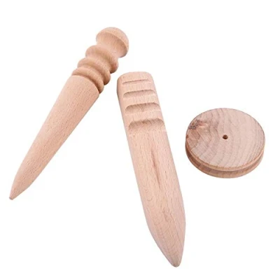 Image of AMONIDA Durable in Use Long Service Life Leather Craft Tool, Smooth Edge Polisher, for Project Professional(3 each 1 (bag))