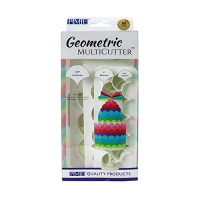 Image of PME GMC194 Geometric Multicutters for Cake Design Fish Scale Small, Medium &amp; Large Size, Set of 3, Plastic, Multicoloured