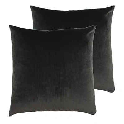 Image of furn. Aurora Twin Pack Feather Filled Cushions, Grey, 45 x 45cm