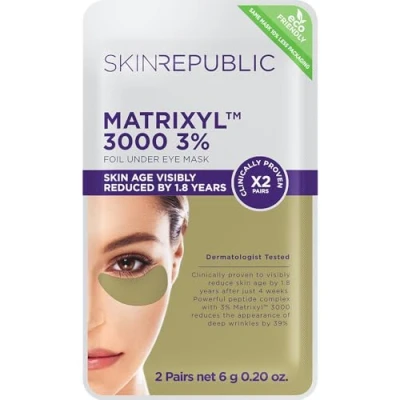 Image of Skin Republic Matrixyl 3000 3% Under Eye Mask Patch Reduces Deep Wrinkles &amp; Improves Texture Boosts Elasticity and Firmness (Pack of 2 Pairs)