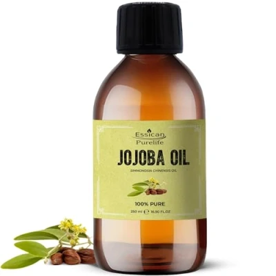 Image of Golden Jojoba Oil For Skin 250ml 100% Pure Cold Pressed, Hair Growth Nails, Stretch Marks, Carrier Makeup Remover &amp; Face Moisturiser
