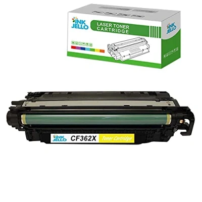 Image of InkJello Compatible Toner Cartridge Replacement for HP Colour LaserJet Enterprise M552dn M553 M553dn M553n M553x Flow MFP M577c M577dn M577f M577z CF362X (Yellow)