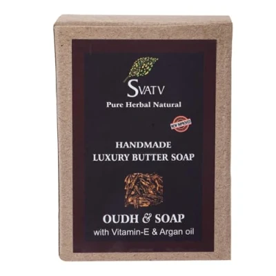Image of SVATV Soap Oudh &amp; Vitamin e Best Exfoliating Bar, Traditional Ayurvedic Herbal For All Skin Type 125 Grams