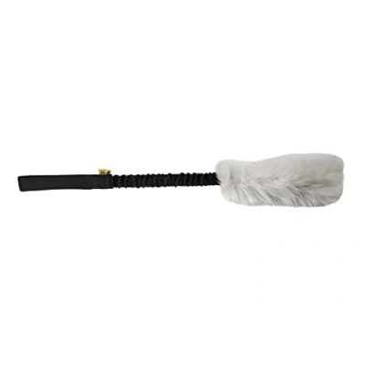 Image of DINGO Sheep Fur Dog Toy for Training, Agility, Teaser, Wand Bungee Racer BLACK V15579