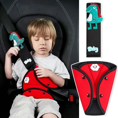 Image of Car Seat Belt Pads, Covers for Kids, 2PCS Universal Seatbelt Adjuster Comfortable Strap Accessories Kids