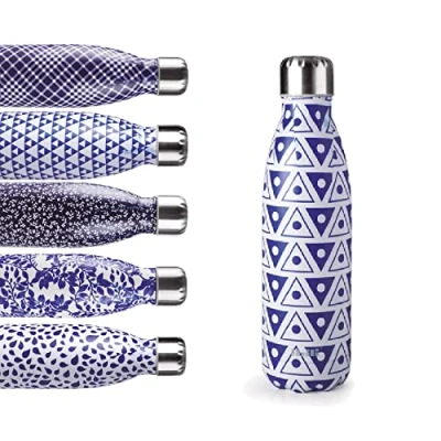 Image of IBILI Thermos Flask with Double Wall, Symbol Blue, 500 ml, 18/10 Stainless Steel, Reusable