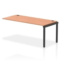 Image of Impulse Bench Single Row Ext Kit 1800 Black Frame Desk Beech