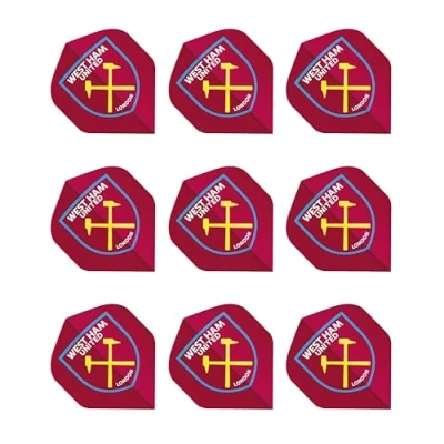 Image of FOCO Officially Licensed West Ham Football Club Dart Flights Extra Thick 75 Micron 3 Sets per pack (9 Darts in total) Professional Accessories