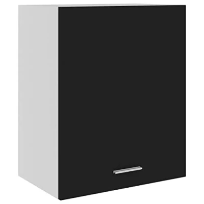 Image of vidaXL Kitchen Cabinet Home Equipment Indoor Furniture Appliance Tool Storage Shelf Organiser Morden Cupboard Black Chipboard