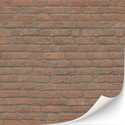 Image of 3 Sheets Self Adhesive Wall Cladding for Dollhouse 1:12 Scale (Clay Bricks)