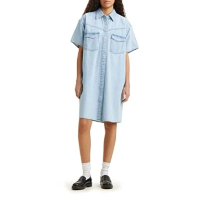 Image of Levi&#039;s Women&#039;s Elowen Western Dress Indigo Stonewash (Blue) XL