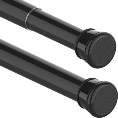 Image of 1PC Tension Rod Extendable Curtain Poles No Drill Shower Pole for Window, Bathroom, Door, Wardrobe 115 205CM/45.3 80.7Inch(Diameter:25mm) Black
