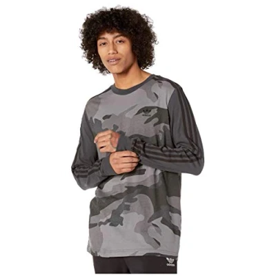 Image of adidas Originals Men&#039;s Camo Long Sleeve Tee T Shirt, Multi/Carbon, Medium
