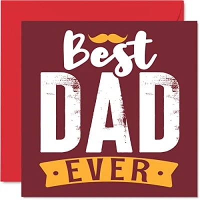 Image of Heartfelt Birthday Cards for Dad Best Ever Awesome Happy Card from Son Daughter, Father Gifts, 145mm x Father&#039;s Day Greeting Gift Daddy Papa