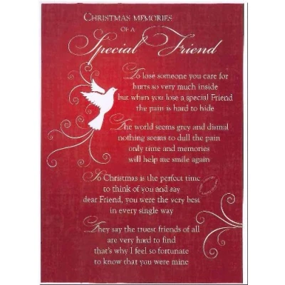 Image of Grave Card Christmas Memories Of A Special Friend Free Holder CM15.