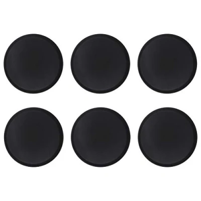 Image of Argon Tableware Round Non Slip Serving Tray 35cm (14 x 14&quot;) Pack of 6 Black